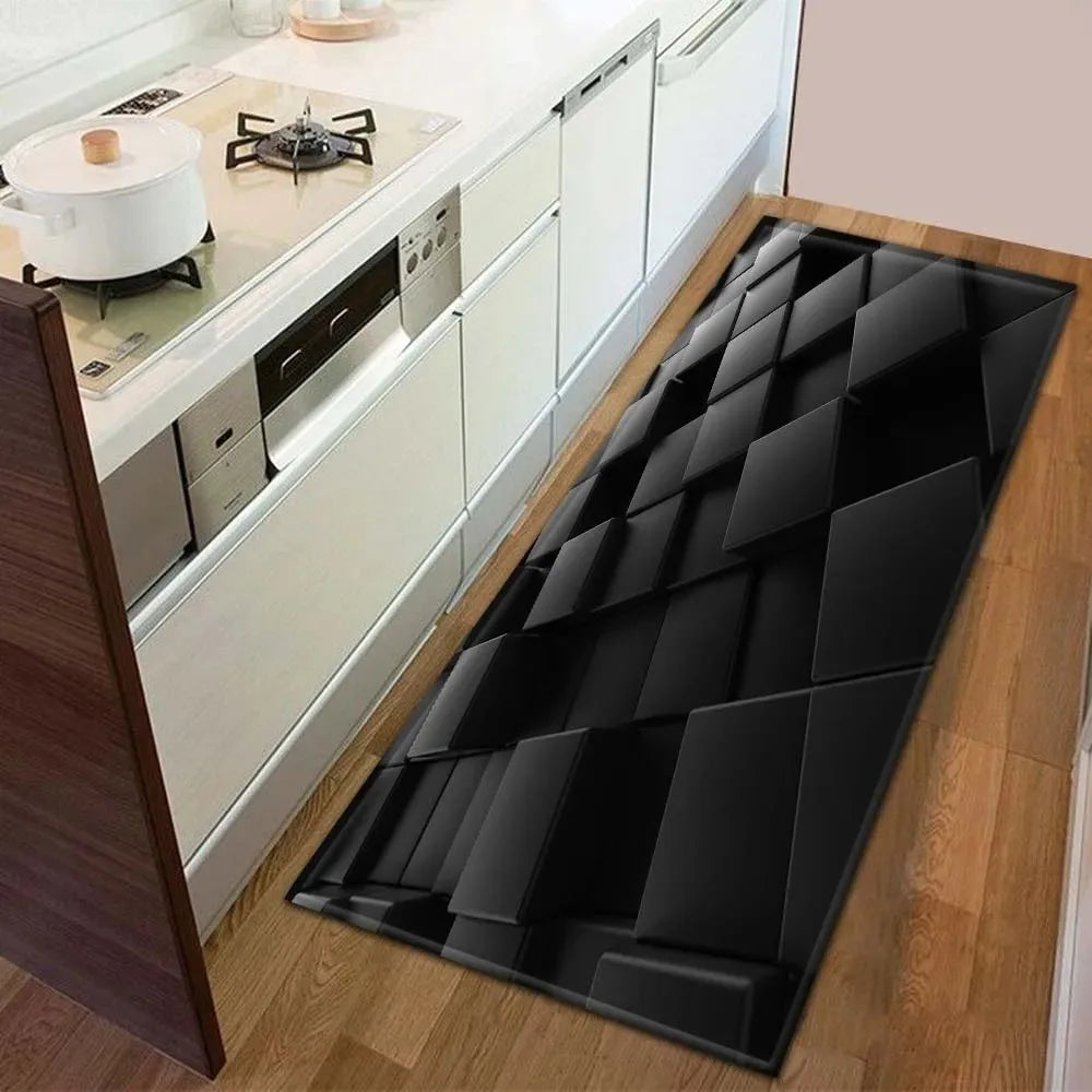 Sci-fi Geometric Square Pattern Home Kitchen Floor Mat Door Front Decoration Floor Mat