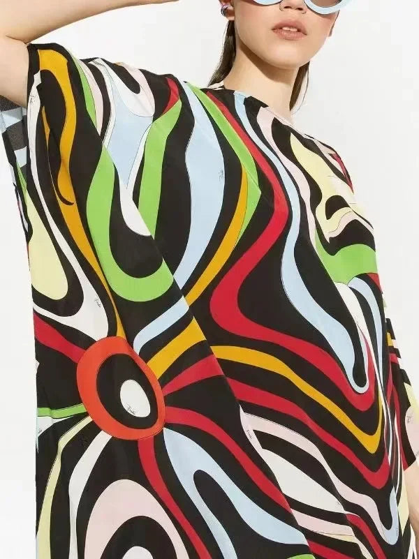 Y2K Style Cover-ups for Swimwear Women 2024 Summer New Print Loose Long Robe Sun Protection Beachwear Bathing Suit One Size