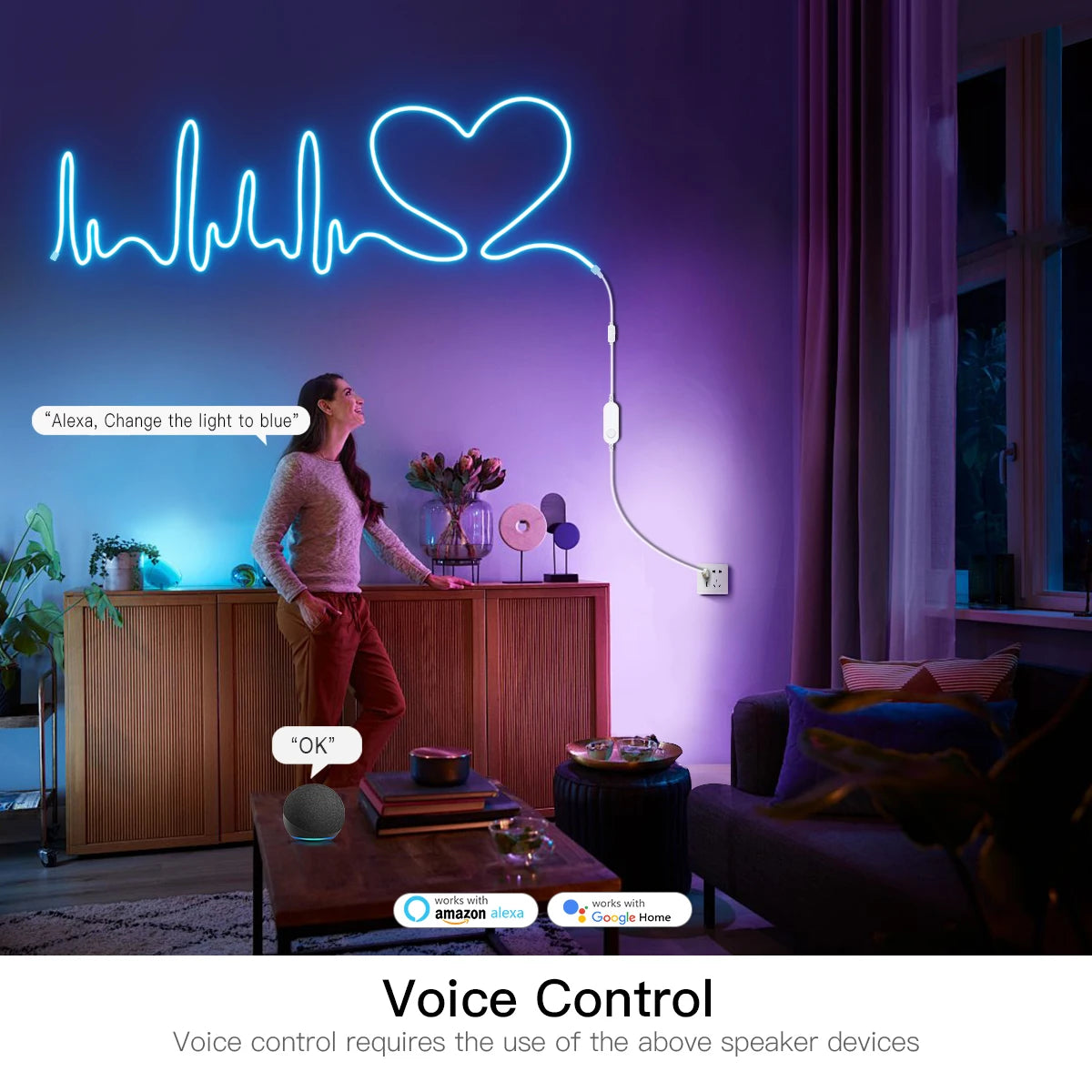 Zigbee Smart lamp Neon LED Strips for Tuya Smart Life RGB Light Outdoor Neon Led Lights USB for Bedroom luces led inteligentes