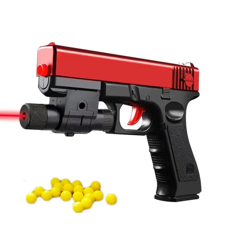 Soft Bullet G17 Toy Gun Manual Pistol With Laser Blaster Foam Ball Airsoft Launcher CS Shooting Games Weapons for Kids Boys Gift