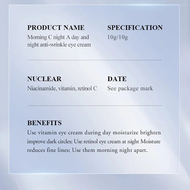 SADOER Vitamin C Retinol Eye Cream Anti Dark Circles Remove Eye Bags Moisturizing Firming Beauty Day Night Beauty Eyes Skin Care