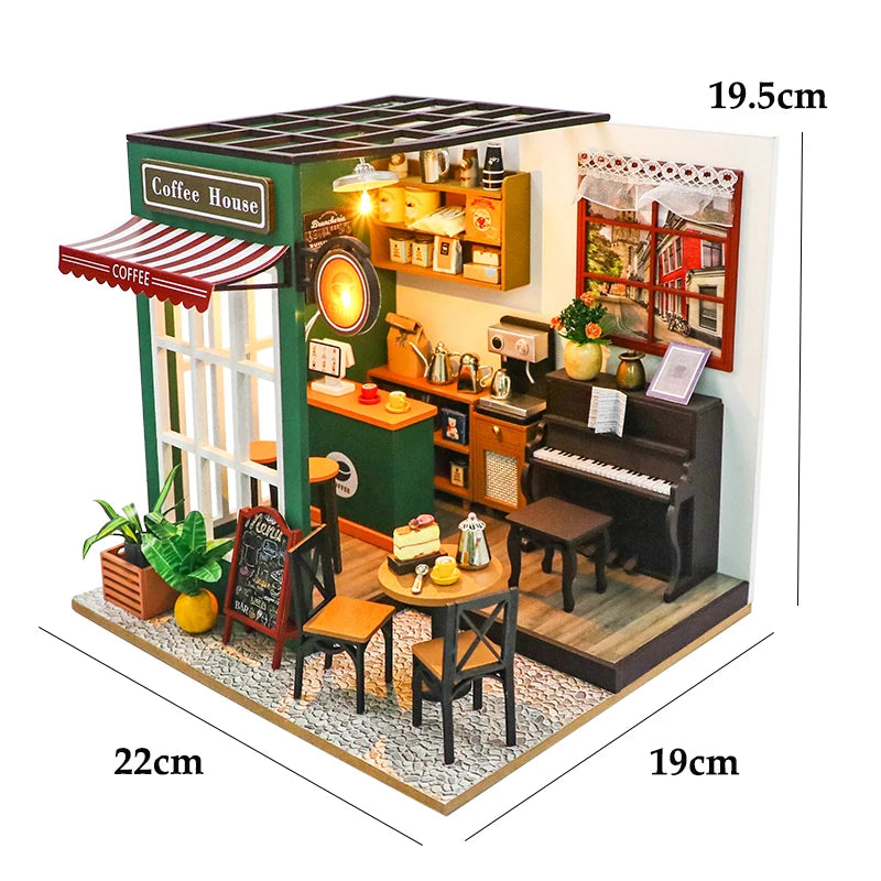 Wooden Miniature Doll House 3D Puzzle Toy Assembled DollHouses Building Model Kit Making Room Toys Decorations With Furniture