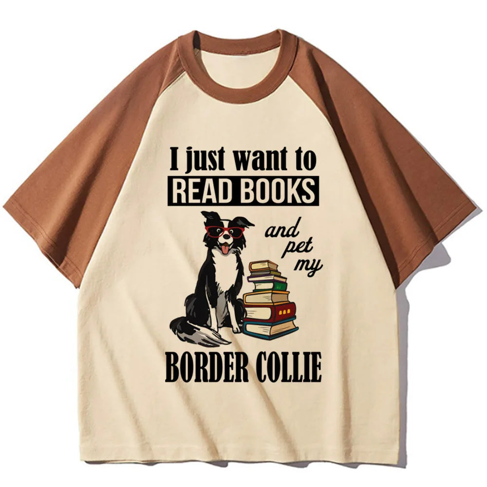 Border Collie tshirt women harajuku active wear blend Tee girl y2k graphic harajuku clothes