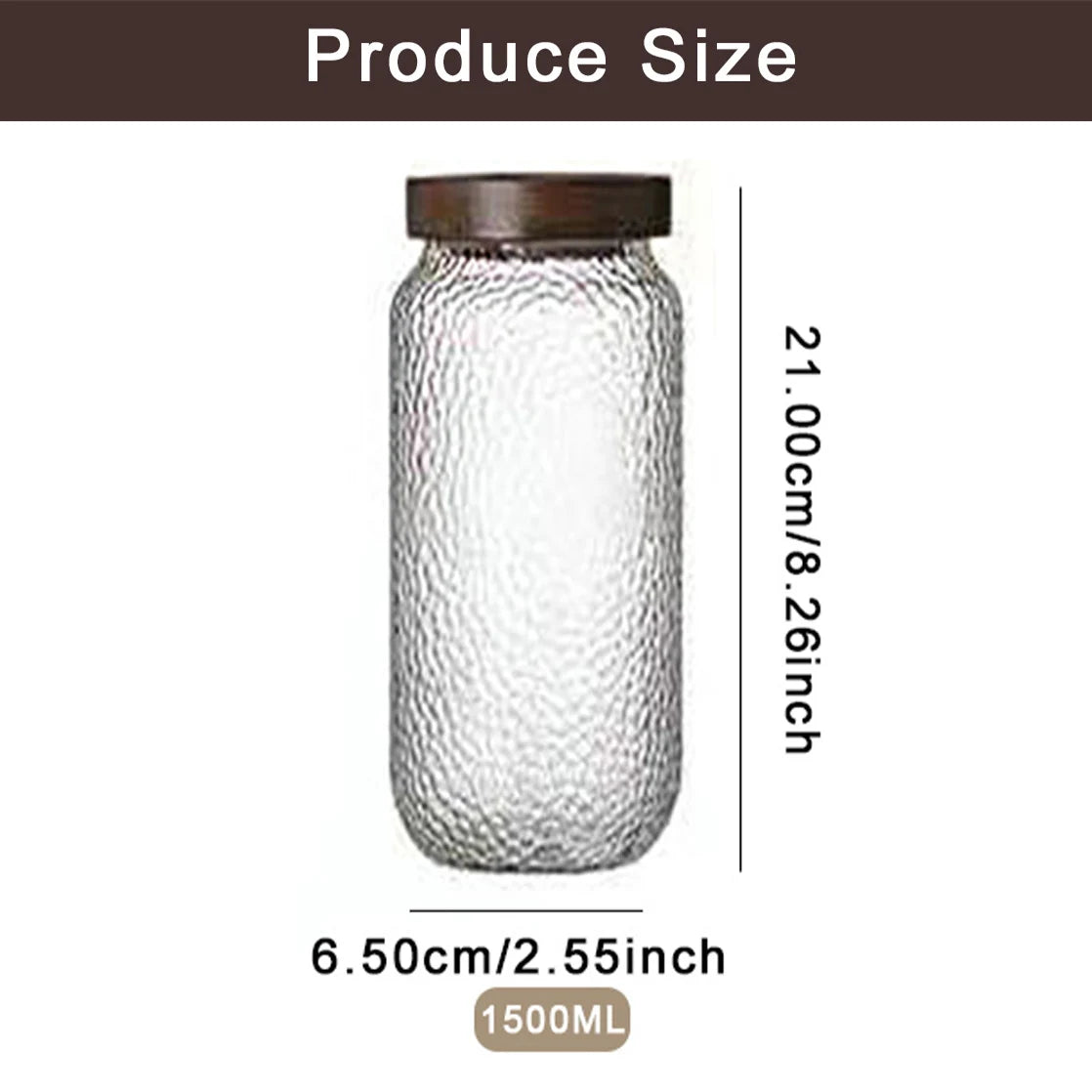 Wood Lid Glass Airtight Canister Kitchen Storage Bottles Jars Food Container Grains Tea Coffee Beans Grains Candy Jar Containers