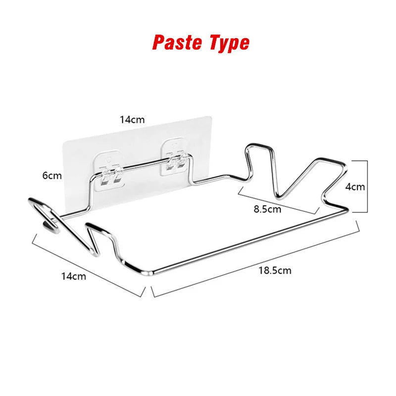 Stainless Steel Kitchen Trash Rack Cabinet Door Garbage Bags Holder Closet Garbage Storage Holder Towel Hanging Organizer