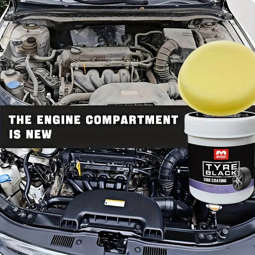 Tire Blackening Coating Wax - Hydrating Luster and Protection, Anti-Aging Tire Care Coating with Sponge Applicator