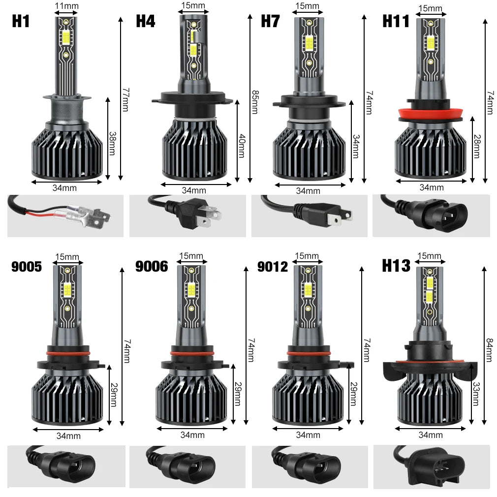 XSTORM Car Headlight H1 H4 H7 LED H8 H11 9005 HB3 9006 HB4 9012 Hir2 9008 H13 Led Bulb Canbus Automobile Kit H7 Turbo Fog Lamp