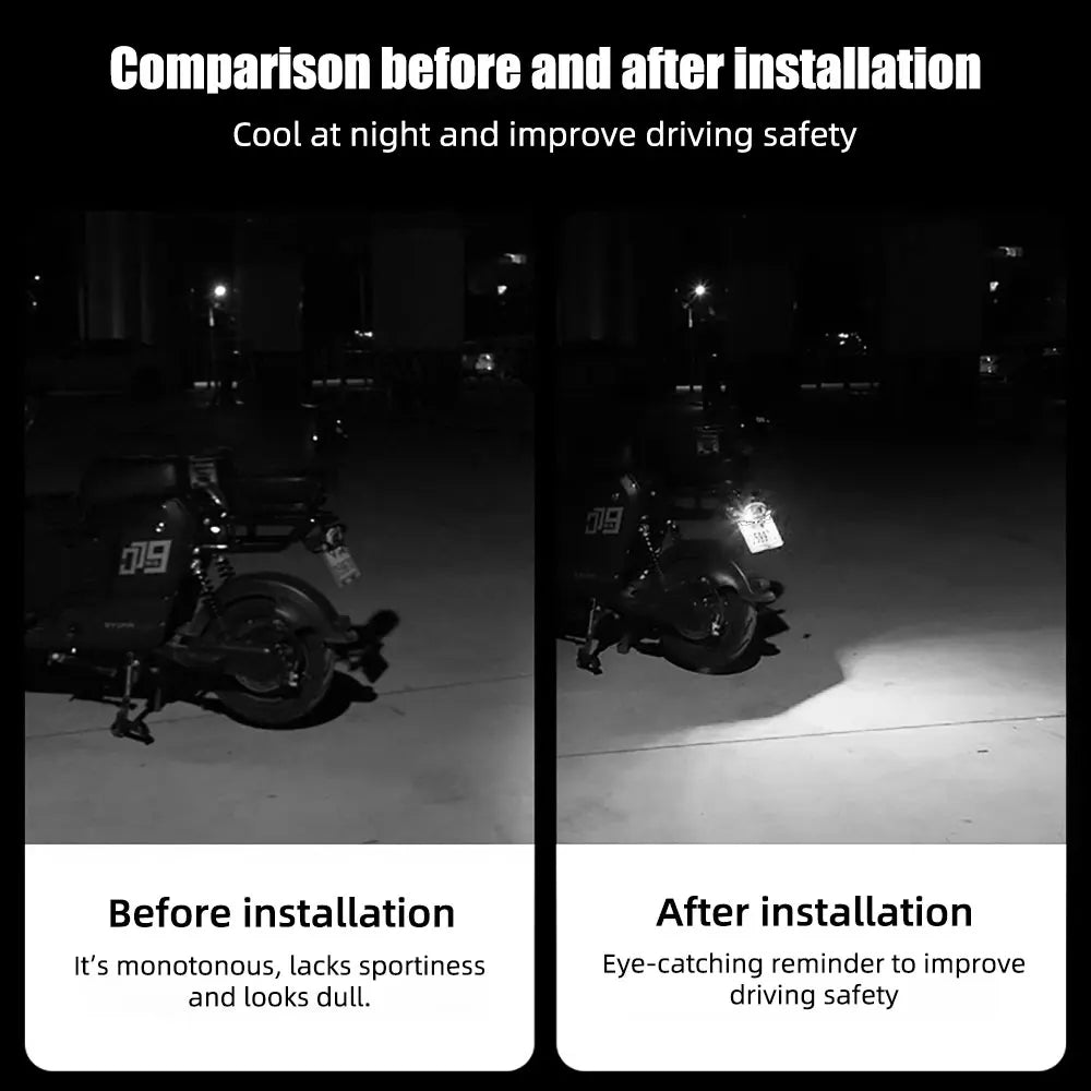 Universal Motorcycle LED Devil Eye Light Demon Eye Light Waterproof Headlight Mini Projector Lens Lamp Car Decoration Lamp