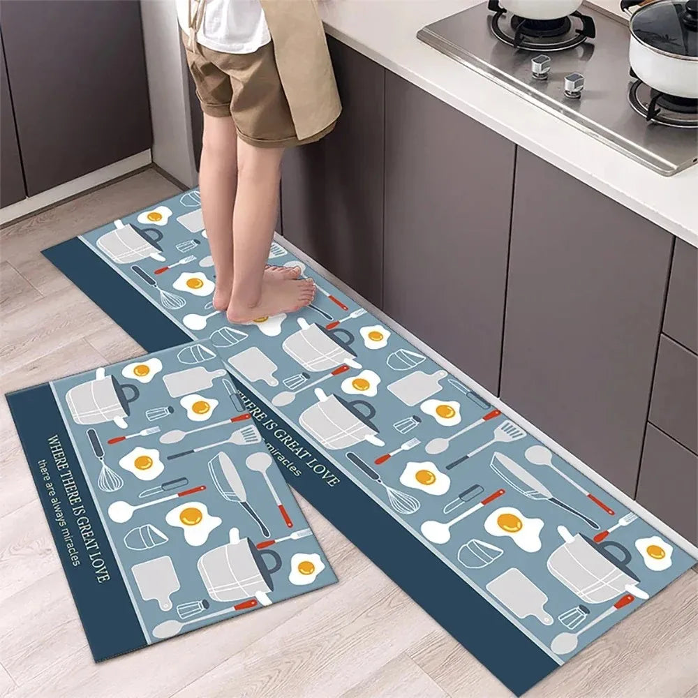 VIKAMA Modern American Personality Soft Floor Mat Bathroom Kitchen Toilet Living Room Anti-slip Dirty Resistant Home Decoration