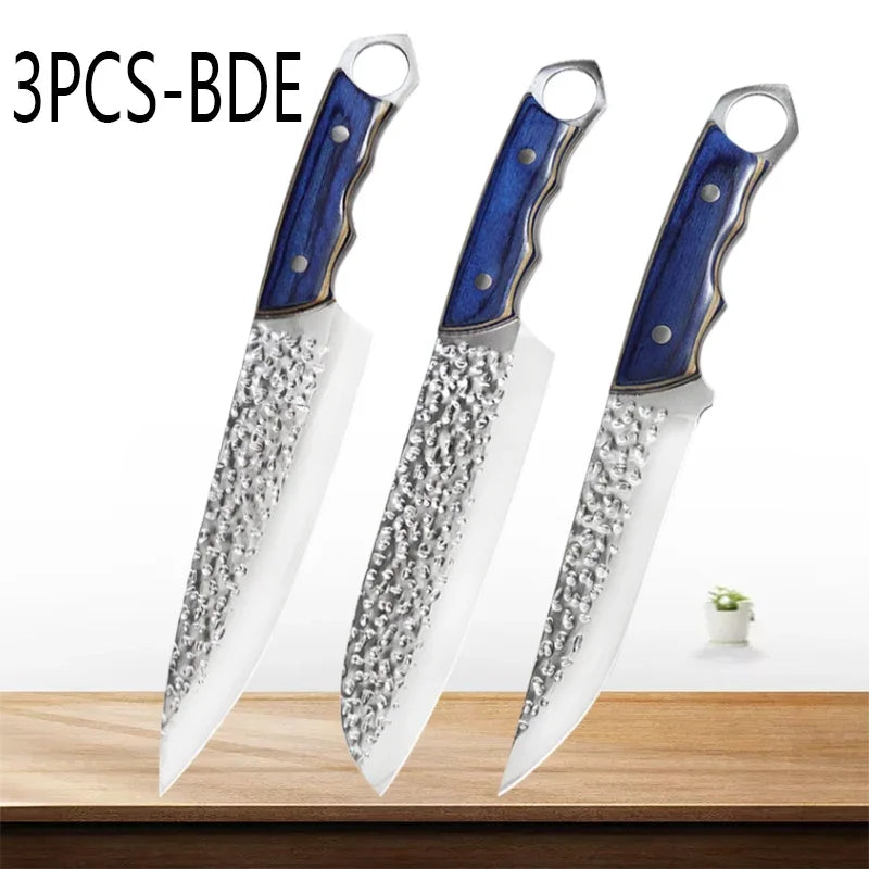 WXCOO Forged Chef's Slicing Knives Stainless Steel Kitchen Knives Sander Knife Wood Handle Boning Knife Fruit Paring BBQ Tool