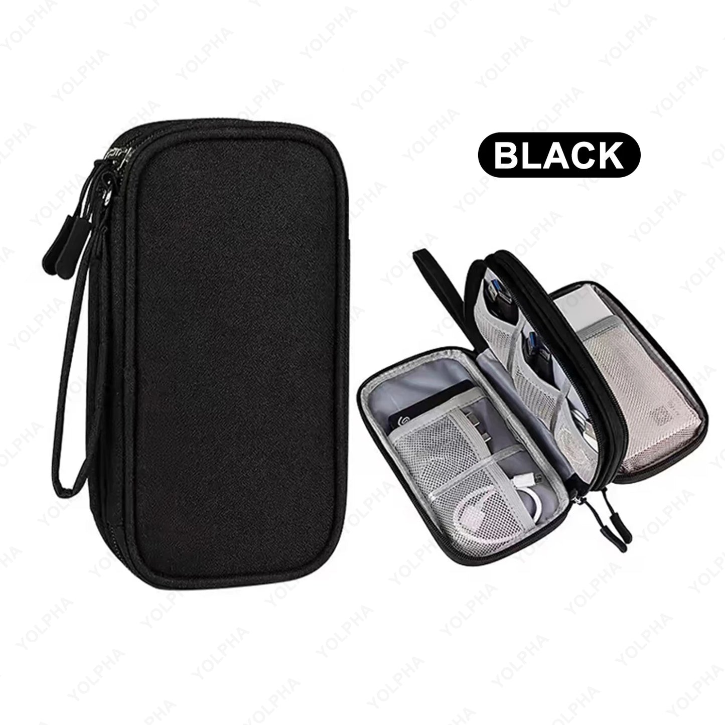 Waterproof Cable Organizer Travel Cord Pouch Electronics Accessories Case Multi Compartment Portable Data Cable Storage Bag