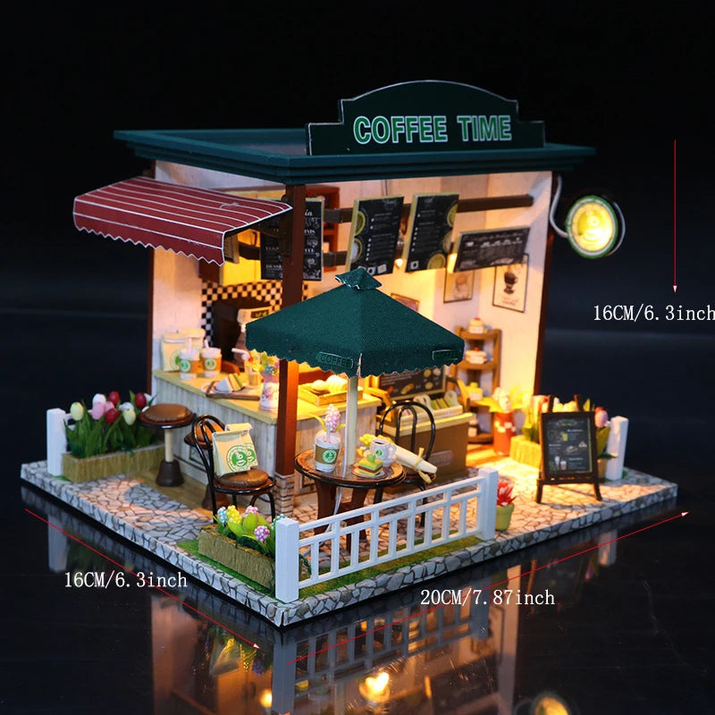 Wooden Miniature Doll House 3D Puzzle Toy Assembled DollHouses Building Model Kit Making Room Toys Decorations With Furniture