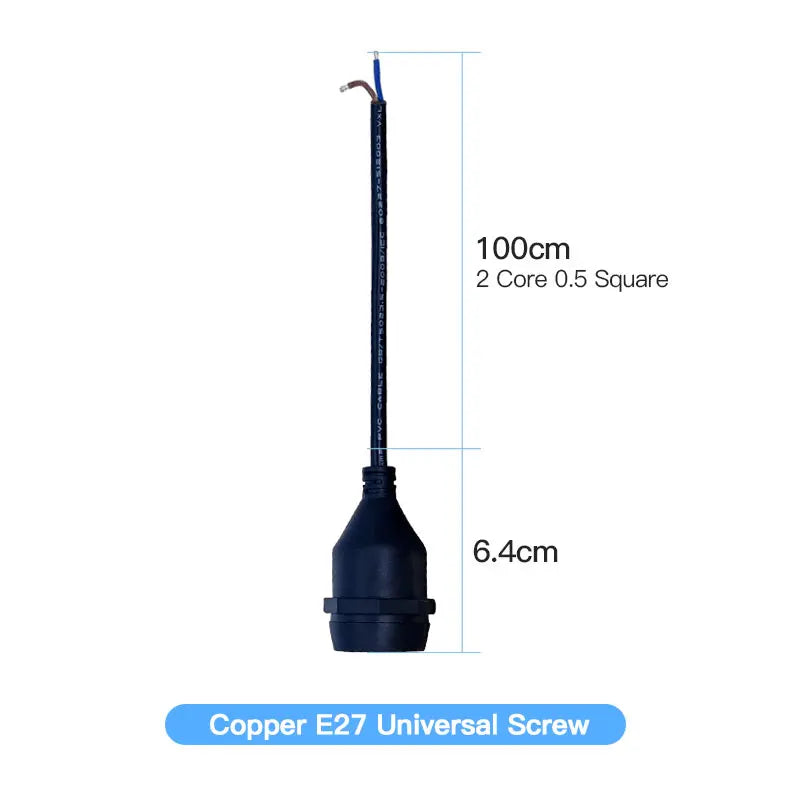 Waterproof E27 Lamp Base Holders with 10-200cm Line IP67 Light Interface Outdoor Conector LED Spiral Copper PVC Flame Retardant