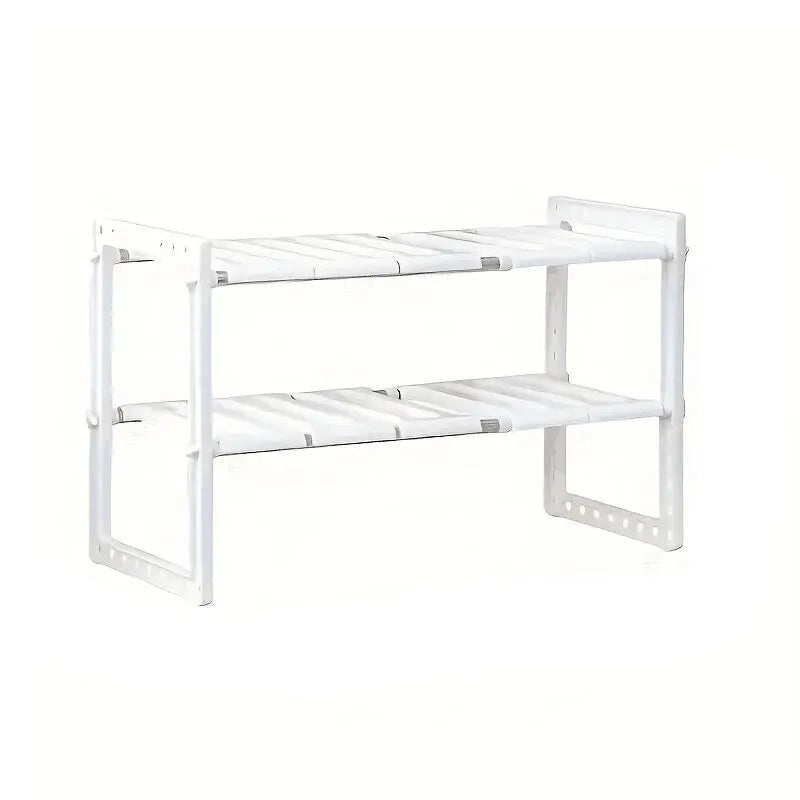 Stainless steel storage organizer shelf, kitchen double-layer storage shelf, retractable storage shelf, cabinet storage organize