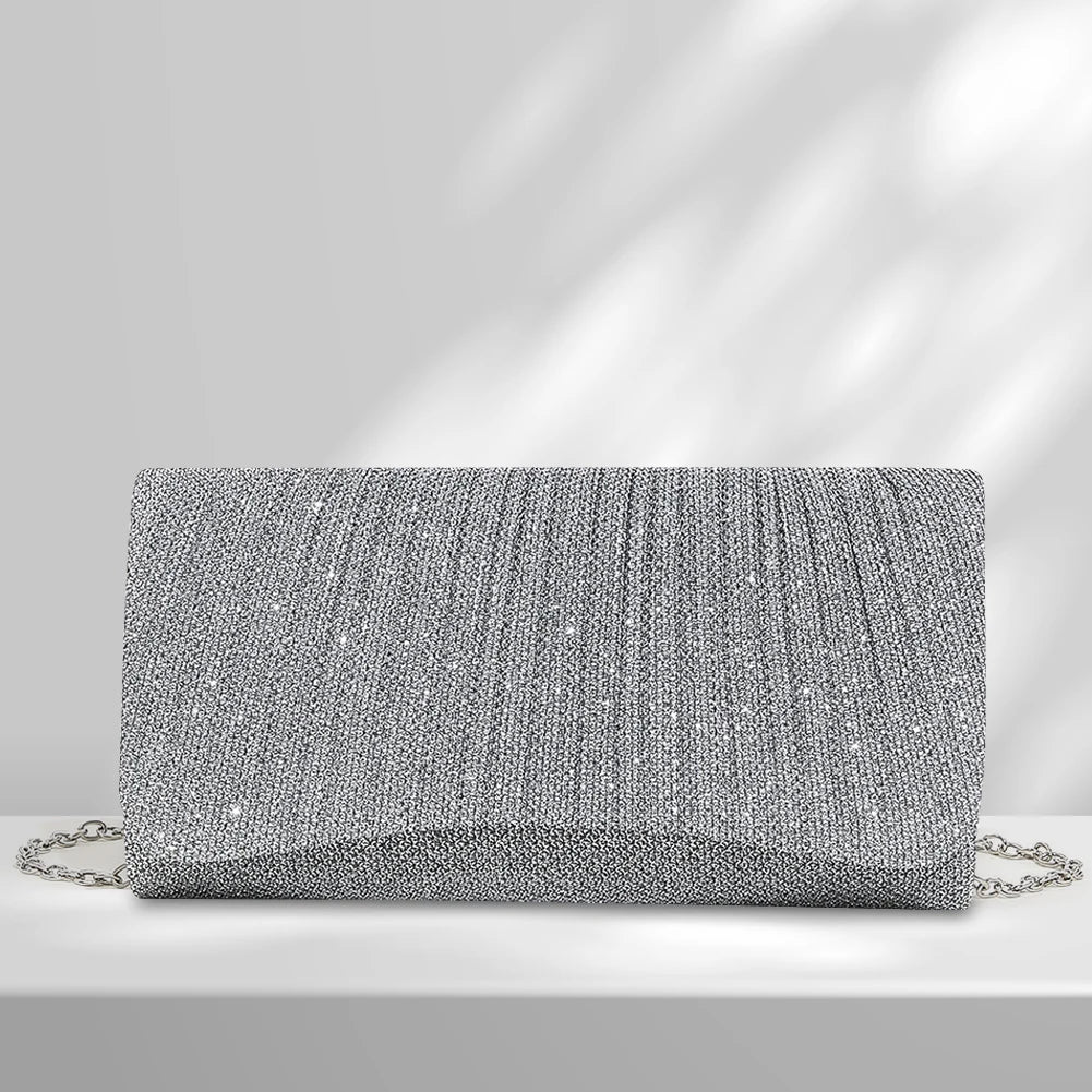 Shiny Wedding Clutch Handbag Glitter Shiny Shoulder Bag Wedding Purses Sling Dating Bag Women Girls All-matching Evening Bag