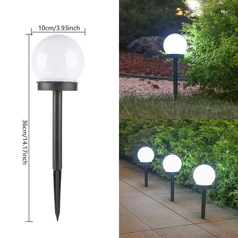 Solar Round Ball Light LED Solar Power Light Outdoor Waterproof Garden Decoration Yard Lawn Street Ball Ground Lamp