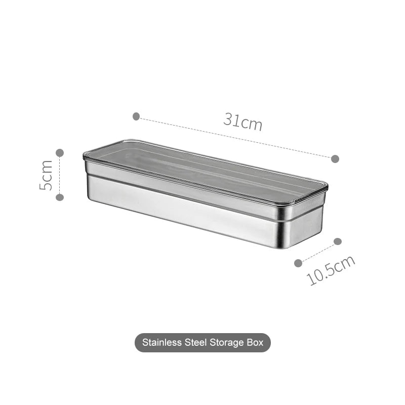 Stainless Steel Tableware Storage Container Chopsticks knife Fork Organizer Box Kitchen Acceesories Dish Drainer Storage Box
