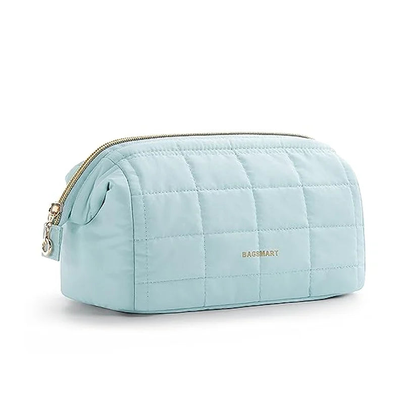 BAGSMART Travel Makeup Bag Cosmetic Bag for purse Make Up Brush Organizer Case for Women Large Wide-open Portable Pouch