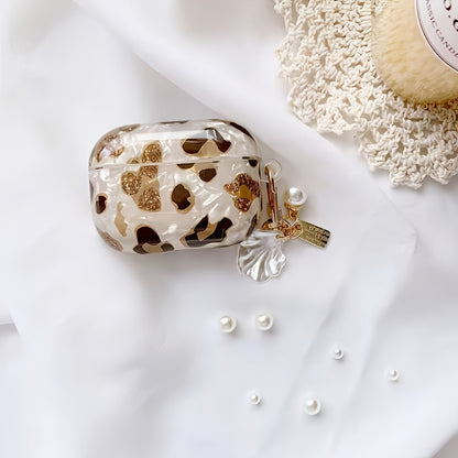 [كم مثالي لسماعات الأذن بطبعة جلد النمر] كم أنيق لسماعات الأذن بطبعة جلد النمر مع سلسلة تعليق - مثالي لسماعات Airpod1/2!