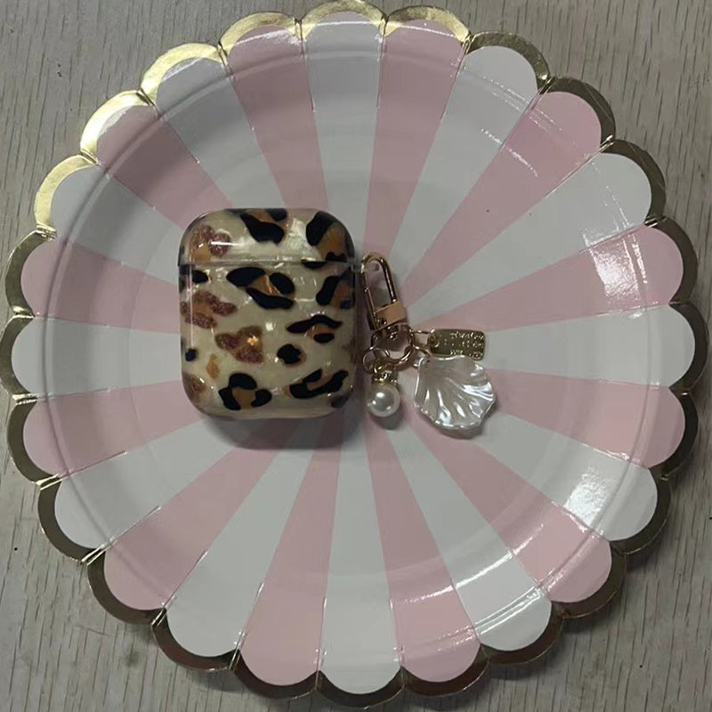 [Perfect Leopard Print Earphone Sleeve] Stylish Leopard Print Earphone Sleeve with Hanging Chain - Perfect for Airpod1/2!