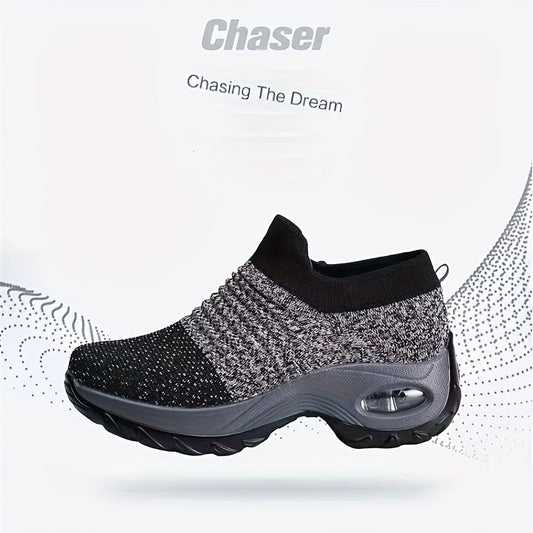 Women's Air Cushion Sole Chunky Sneakers, Lightweight Mesh Low Top Running Shoes, Women's Footwear