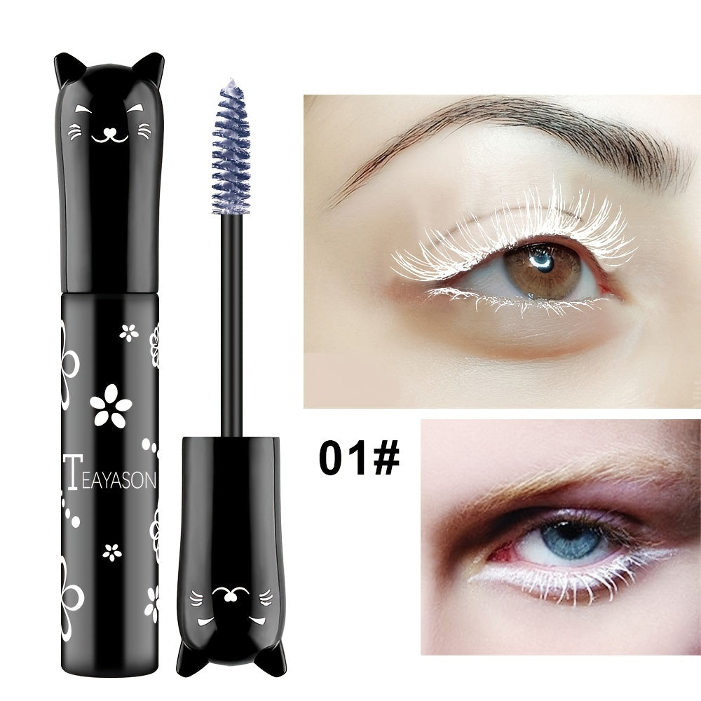 4D Fiber Mascara, Cat Eye Charming Long-Lasting Thick Eyelash Smudge-Proof Waterproof Quick-Drying Eyeliner Makeup Gift For Women Contains Plant Squalane Formula