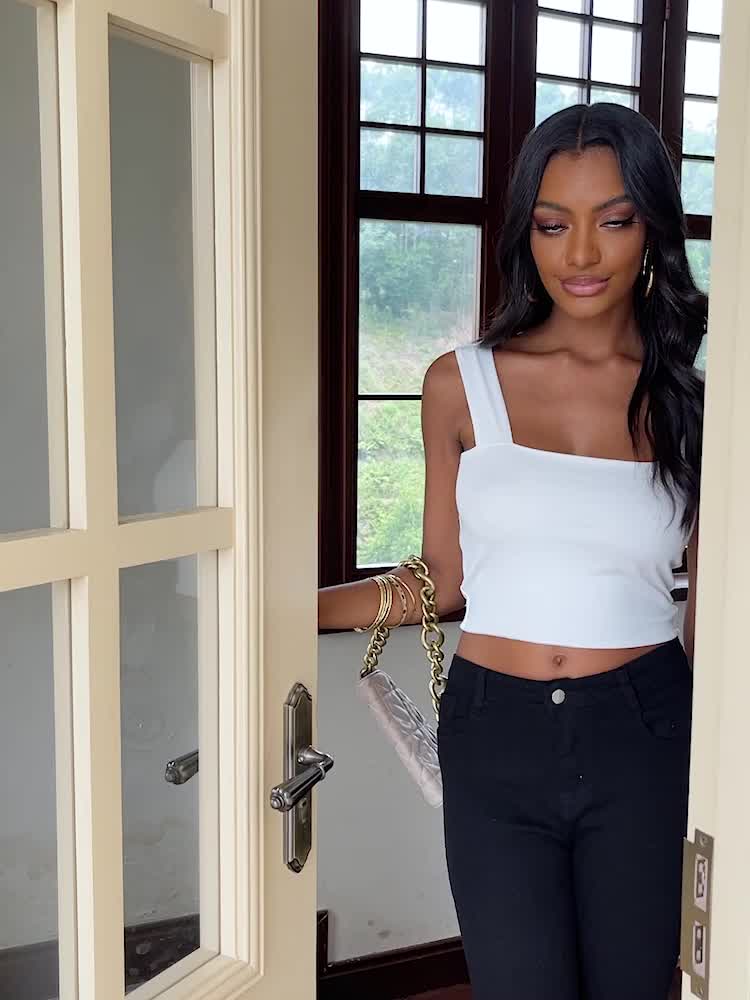 بلوزة نسائية قصيرة قابلة للتمدد - قطعة أساسية غير رسمية للاستخدام اليومي - ناعمة، قابلة للتنفس، بدون أكمام، لون موحد، مريحة، قصة مريحة، ملابس نسائية