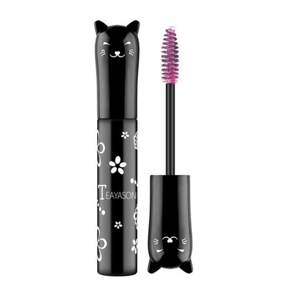 4D Fiber Mascara, Cat Eye Charming Long-Lasting Thick Eyelash Smudge-Proof Waterproof Quick-Drying Eyeliner Makeup Gift For Women Contains Plant Squalane Formula