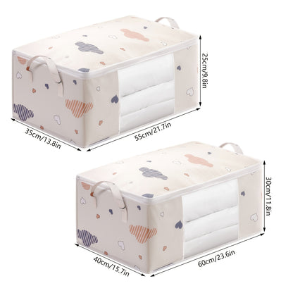 [Large Capacity Storage Bag] Large Capacity Foldable Clothes Storage Bag | Thick Fabric with Reinforced Handles, Sturdy Zipper & Transparent Window | Suitable for Quilts, Blankets, Bedding | Storage Bins, Baskets & Containers