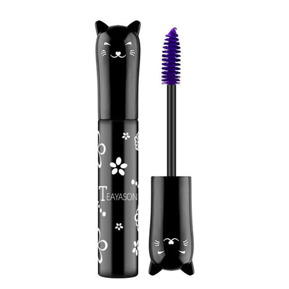 4D Fiber Mascara, Cat Eye Charming Long-Lasting Thick Eyelash Smudge-Proof Waterproof Quick-Drying Eyeliner Makeup Gift For Women Contains Plant Squalane Formula