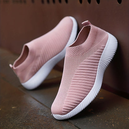 [Slipon Footwear] Women's Lightweight Slip-On Sneakers, Breathable Fabric Upper, EVA Sole, Comfort Insole, Solid Color, Low Top Design for Summer Casual Sports Shoes