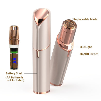 [Painless Facial Hair Remover] Conduroma Women's Painless Facial Hair Remover | Cordless, AA Battery-Powered (Not Included), Elegant Metallic Finish - for Face, Upper Lip, Chin, Bikini Line - Travel-Friendly, Sleek Design, Sm