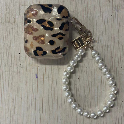 [Perfect Leopard Print Earphone Sleeve] Stylish Leopard Print Earphone Sleeve with Hanging Chain - Perfect for Airpod1/2!