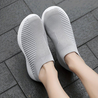 [Slipon Footwear] Women's Lightweight Slip-On Sneakers, Breathable Fabric Upper, EVA Sole, Comfort Insole, Solid Color, Low Top Design for Summer Casual Sports Shoes