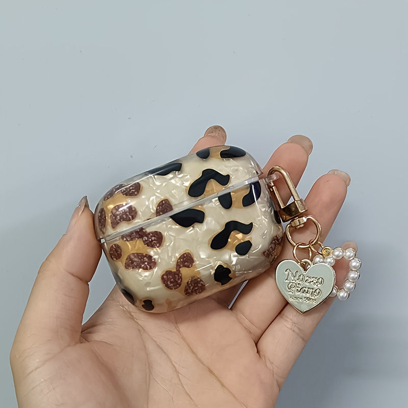 [Perfect Leopard Print Earphone Sleeve] Stylish Leopard Print Earphone Sleeve with Hanging Chain - Perfect for Airpod1/2!