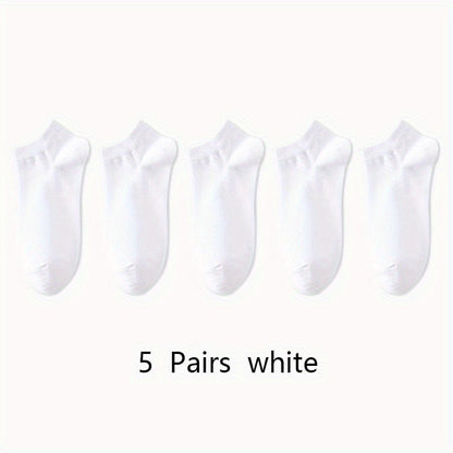 Women'S Classic Invisible Socks, Solid Color, Polyester 94% Spandex 6%, Knit Fabric, 200g/m², Hand Wash, for Women
