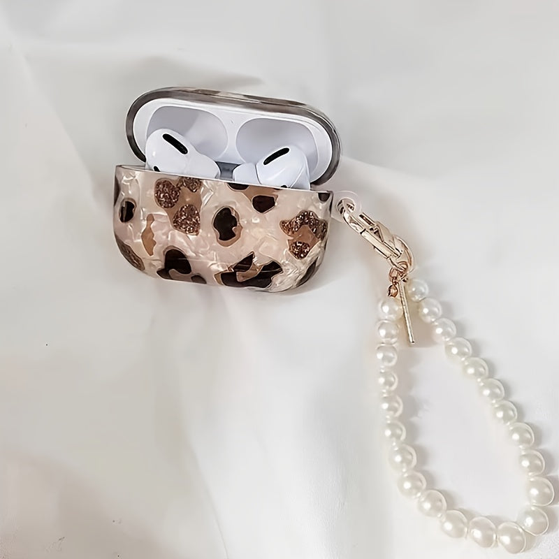[Perfect Leopard Print Earphone Sleeve] Stylish Leopard Print Earphone Sleeve with Hanging Chain - Perfect for Airpod1/2!