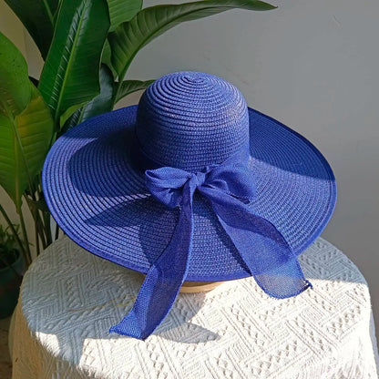 Summer straw hat 2025 large brim outdoor sun protection sun hat travel vacation foldable beach hat  sombrero para sol mujer