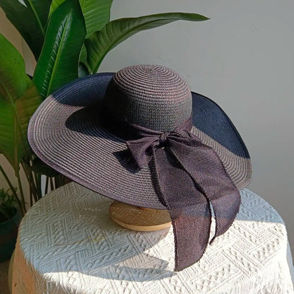 Summer straw hat 2025 large brim outdoor sun protection sun hat travel vacation foldable beach hat  sombrero para sol mujer