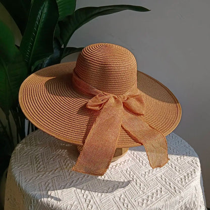 Summer straw hat 2025 large brim outdoor sun protection sun hat travel vacation foldable beach hat  sombrero para sol mujer
