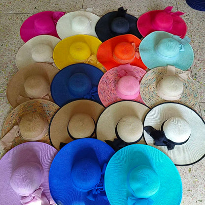 Summer straw hat 2025 large brim outdoor sun protection sun hat travel vacation foldable beach hat  sombrero para sol mujer