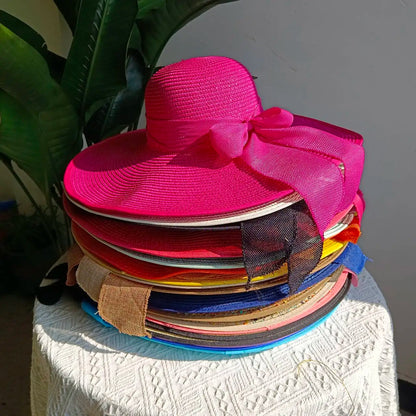 Summer straw hat 2025 large brim outdoor sun protection sun hat travel vacation foldable beach hat  sombrero para sol mujer