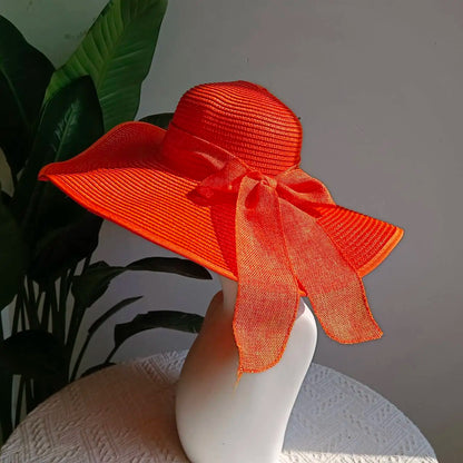 Summer straw hat 2025 large brim outdoor sun protection sun hat travel vacation foldable beach hat  sombrero para sol mujer