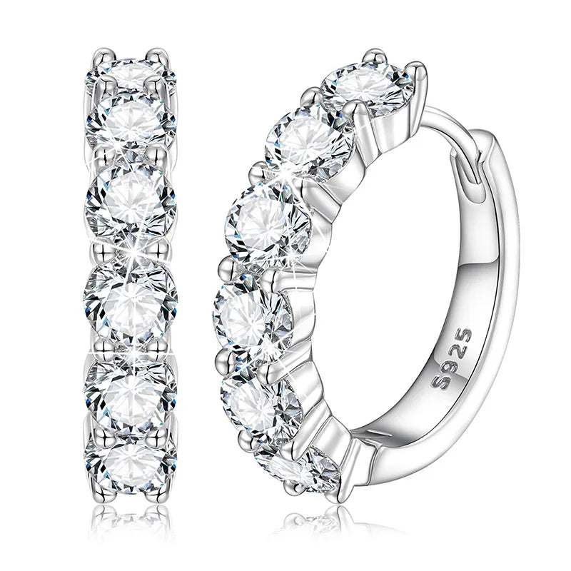 Fashion Fine Jewelry Earrings Gold Plate Sterling Silver 925 Jewellery Moissanite Gemstone Earring Hip Hop Jewelry for Women Men