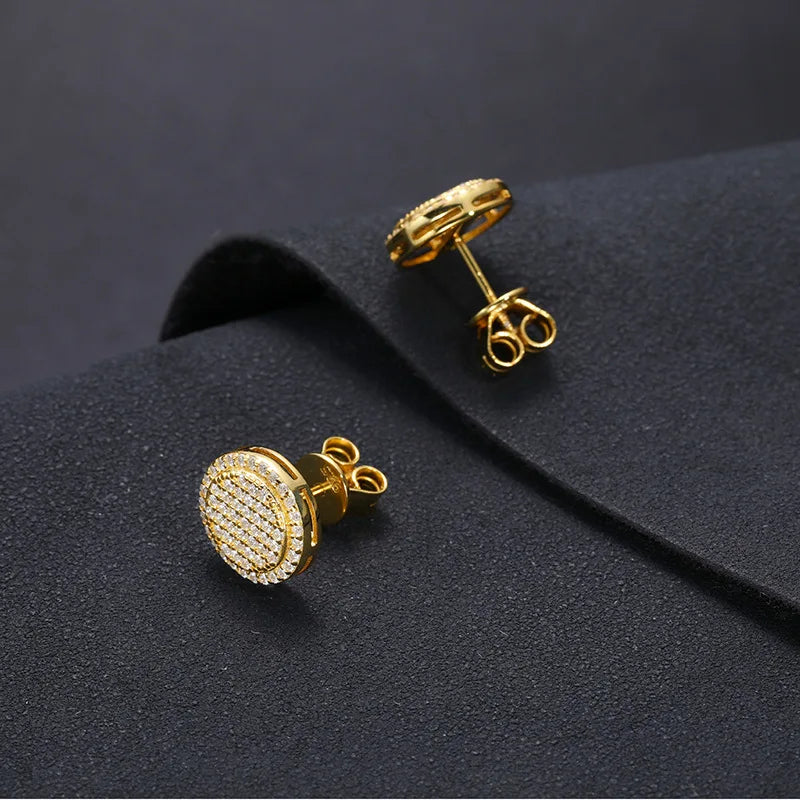 Fashion Fine Jewelry Earrings Gold Plate Sterling Silver 925 Jewellery Moissanite Gemstone Earring Hip Hop Jewelry for Women Men