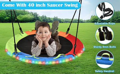 Zoshine Kids Swing Seat for Playground&Backyard&Garden Use, Strong Material, Anti-Rust Steel Frame, Weather Resistant