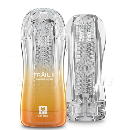 Soft Pussy Aircraft Cup Transparent Vagina Adult Endurance Exercise Vacuum Pocket Spiral Sucking Male Masturbators Toys for Men