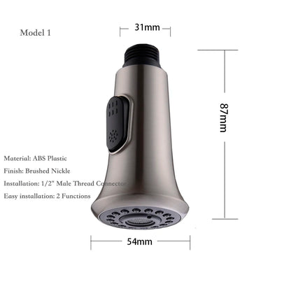 Brushed Kitchen Pull Out Down Sprayer Faucet Replacement Part Spray Shower Head