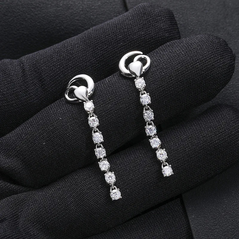 Fashion Fine Jewelry Earrings Gold Plate Sterling Silver 925 Jewellery Moissanite Gemstone Earring Hip Hop Jewelry for Women Men