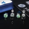 8mm 2CT Moissanite Stud Earrings 100% Real Diamond Pass Tester 4 Claws Women Earrings Yellow Green Red Blue Colorful Earring